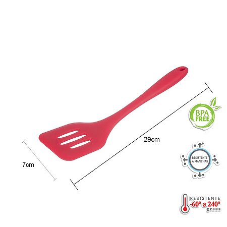 Espátula Perfurada Silicone 29cm Vermelha WECK [Nova]