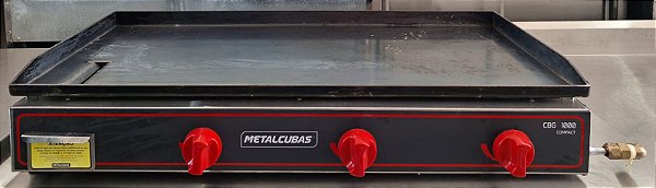 Chapa Bifeteira a Gás Compacta 100x45 CBG 1000 C Metalcubas [Usada] *Fabricação 08/2023
