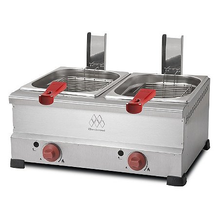Fritadeira a gás Inox 2 Cubas 6 Litros cada - Marchesoni [Nova]