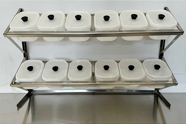 Porta Condimento Condimentadora Pizzarola 12 Cubas Inclinadas - Absoluto Metais [Usado]