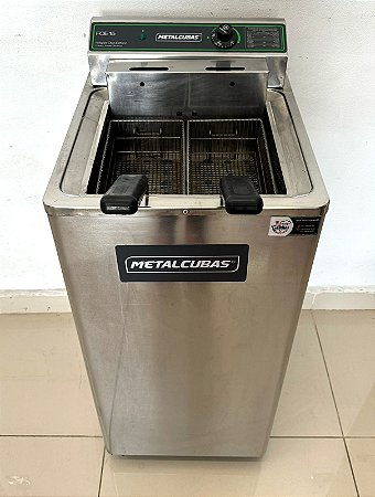 Fritadeira Elétrica Zona Fria de Óleo 15 Litros 5000 W FOE 15 P 220v Metalcubas [Seminova]
