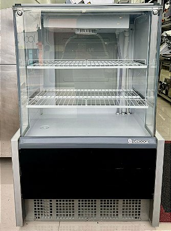 Vitrine Refrigerada Ar Forçado GPFA-075R PR Preta Linha Aurora Gelopar Vidro Reto 0.75m 220V [Seminova]