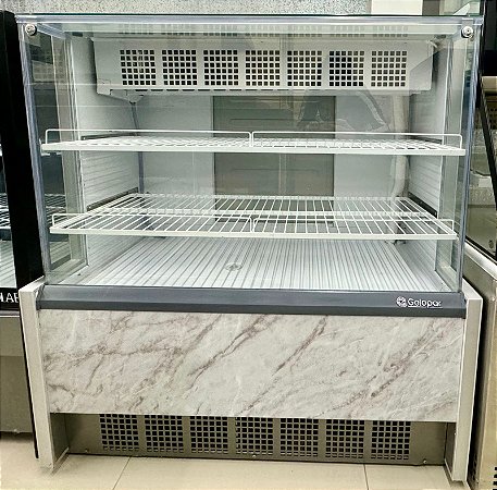 Vitrine Refrigerada Confeitaria Dupla Função GPEA-110R BR - Branca Linha Aurora Vidro Reto 1.10m 220V - Gelopar [Seminova]