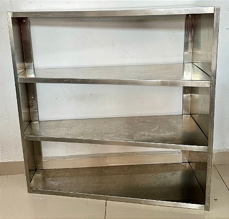 Guiche Multibox em Aço Inox 304 com 4 prateleiras - 90x35x92cm Topema [Usado]