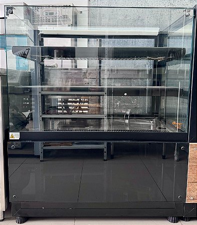 Balcão / Vitrine / Estufa Quente Clean para salgados 1,0m Preto - 220V - Ômega [Usado]