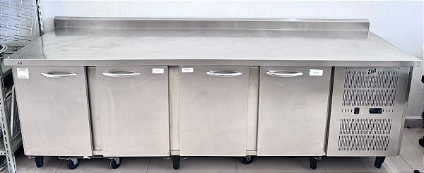Balcão Refrigerado Horizontal Inox 04 Portas 2.50m 220V - Elvi [Usado]