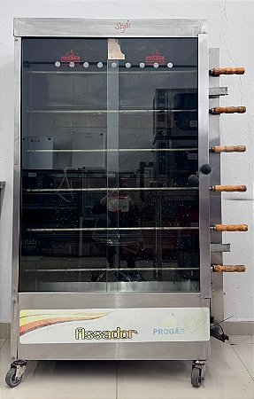 Máquina de Frango / Forno Rotativo Infravermelho PR-631TR - Aprox. 60 Kgs de Carne ou 30 Frangos 6 Espetos Tradicionais - Progás [Usada]