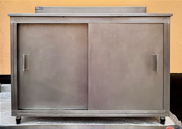 Armário de Inox Com 02 Portas de Correr 120x70x90cm - Promaq [Usada]