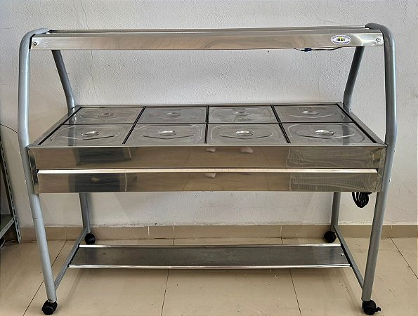 Carro Buffet Self Service Térmico 8 Cubas Quente Banho Maria 220V IBET [Usado]