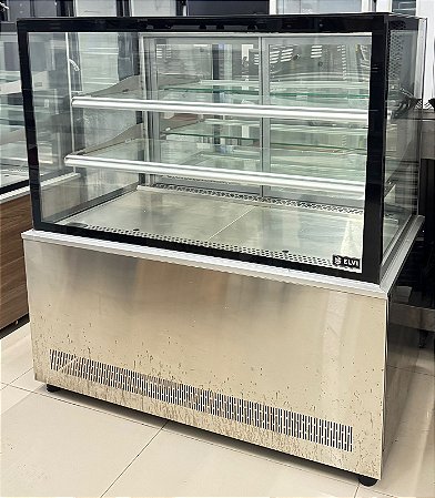 Vitrine de Doce / Bolo Quadrat Alta Refrigerada 2 Planos - Fechamento Frontal 220V - Elvi [Usada]