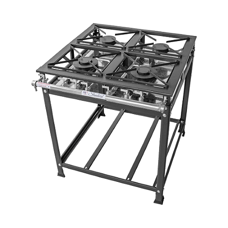 Fogão Industrial 4 Bocas 2 Simples 2 Duplas Baixa Pressão Standard 30x30 P5 MR Fogões [Novo]