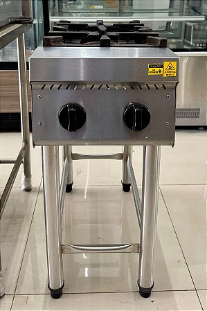 Fogão 02 Bocas de Inox 304 Modular a gás C/ Cavalete [Seminovo]
