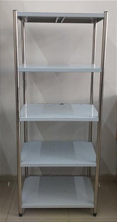 Estante de Aço Inox 5 Planos 0,80x0,50x2,0 mt [Seminova]