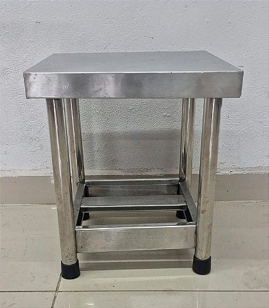 Mesa/Bancada/Cavalete de Inox para Apoio Tampo Liso 35x35x40cm [Usado]