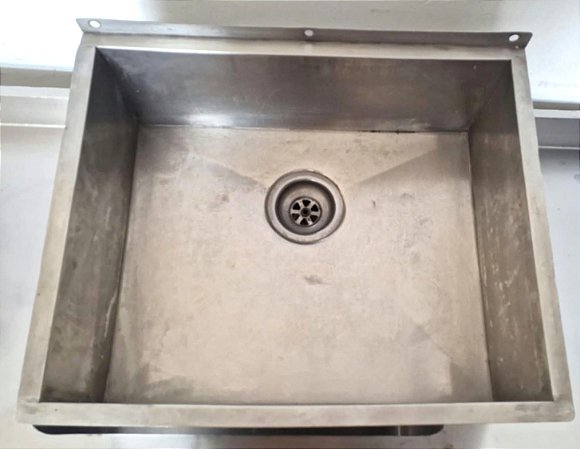 Pia / Cuba de Inox Profunda de Parede com Mãos Francesas 50x40x19 cm - Deca [Usada]