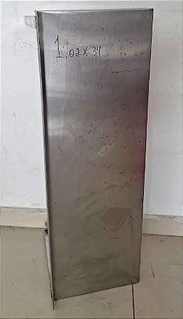 Prateleira de Inox c/ mãos francesas 1.02m x 34cm [Usada]