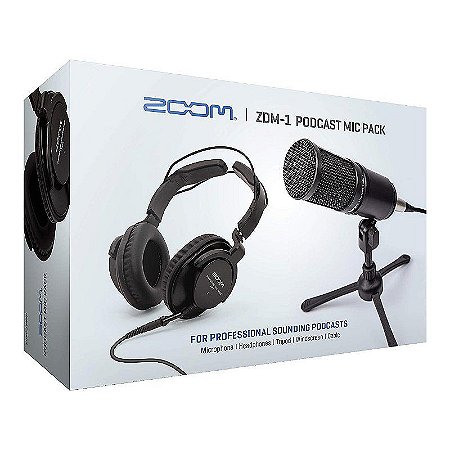 Kit Podcast Zoom ZDM-1 com Microfone, Fones e Acessórios