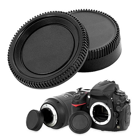Kit Tampa Traseira Lente + Tampa Frontal Corpo Para Nikon