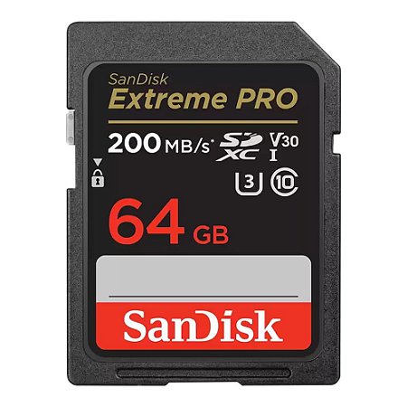 Cartão Memória Sdxc Sandisk 64gb Extreme Pro 200mbs