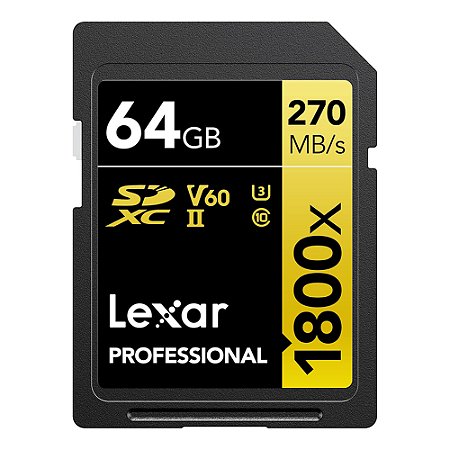 Cartão Memória Sdxc Lexar 64gb 1800x 280mbs