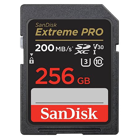 Cartão Memória Sdxc Sandisk 256gb Extreme Pro 200mbs (v30)