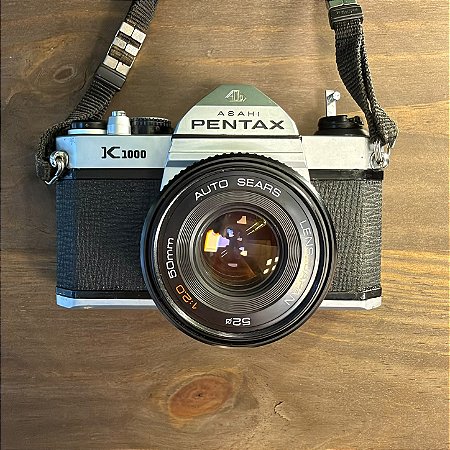 Câmera SLR Pentax K1000 + Lente Sears 50mm f/2 - Excelente