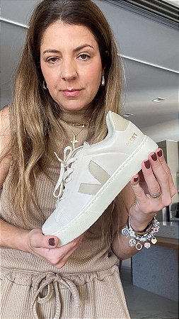 Tenis Vert/veja Bege