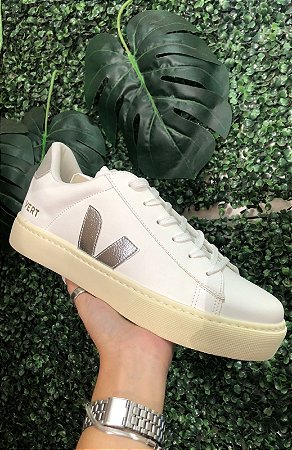 Tenis Vert/veja  Branco/Prata
