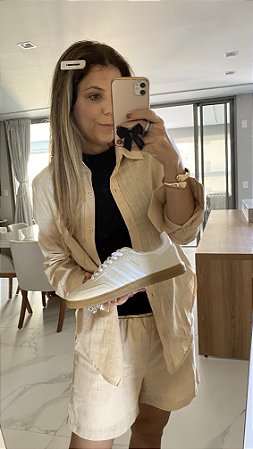Tenis Samba Bege/Branco