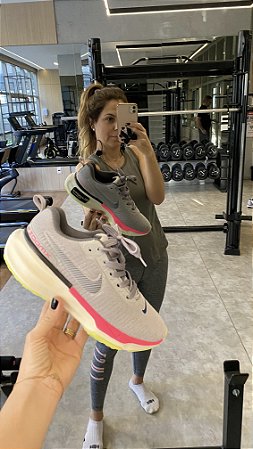 Tenis Zoom Cinza/Rosa Academia