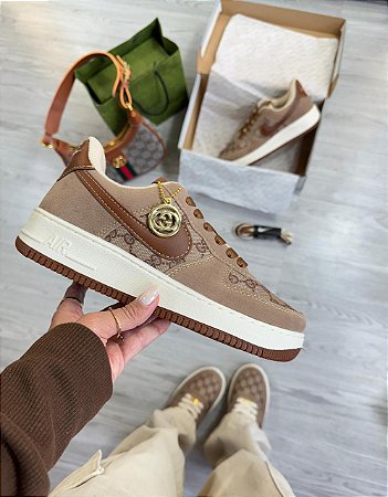 Tenis Nike Gucci Air Force Marrom