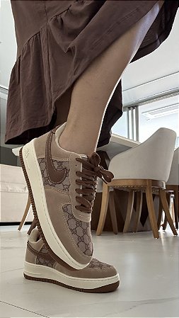Tenis Nike Gucci Air Force Marrom