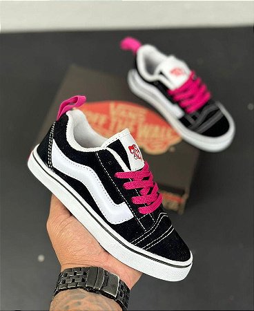 Vans Tradicional Preto Rosa Infantil