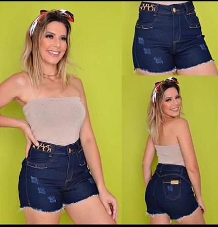 short jeans feminino escuro