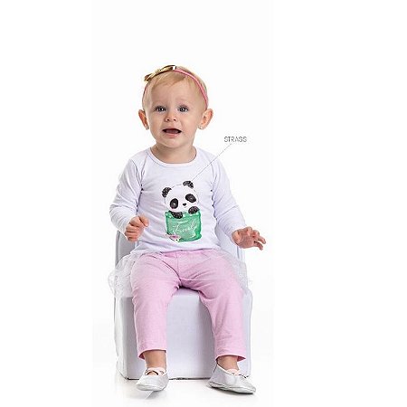 camiseta manga longa bebe menina