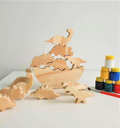 Jogo do Equilíbrio do Dinossauro para Colorir