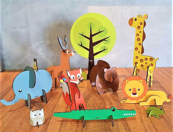 Quebra-Cabeça 3D Animais da Savana - Estimula Kids