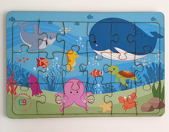 Quebra-Cabeça Fundo do Mar 18 Peças