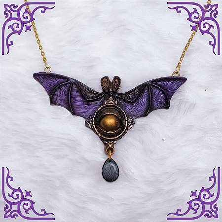 Colar Morceguinho ROXO 🦇 - Halloween