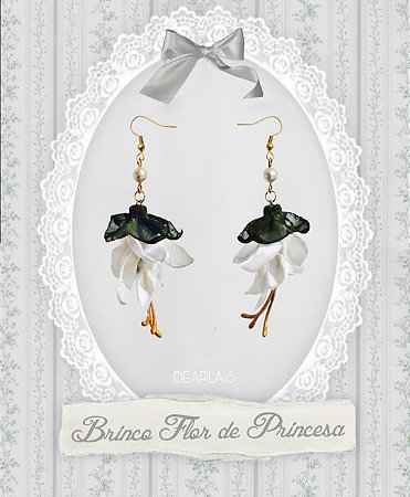 Par de BRINCOS branco da flor Brinco-de-Princesa