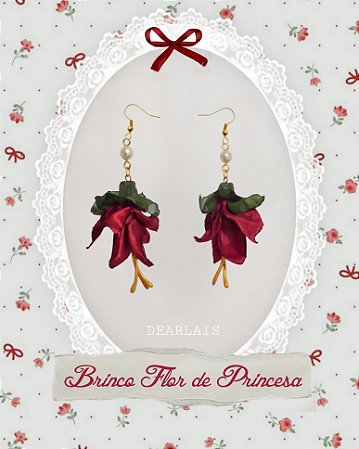 Par de BRINCOS vermelho da flor Brinco-de-Princesa