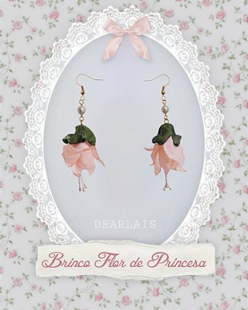 Par de BRINCOS rosa da flor Brinco-de-Princesa