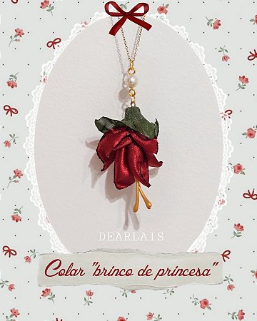 Colar Vermelho da Flor brinco-de-Princesa