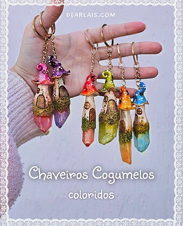 Chaveiros Cogumelos Coloridos
