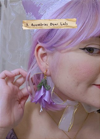 Par de BRINCOS Lilás da flor Brinco-de-Princesa 💜