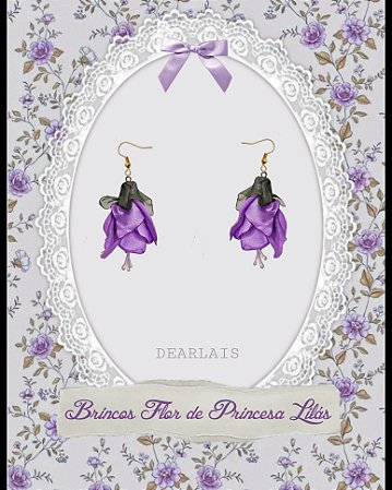 Par de BRINCOS Lilás da flor Brinco-de-Princesa 💜