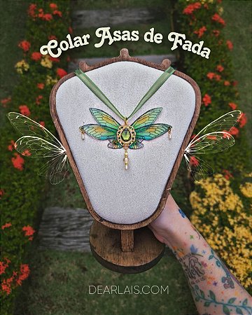 Colar Asas de Fada Verde 💚​​