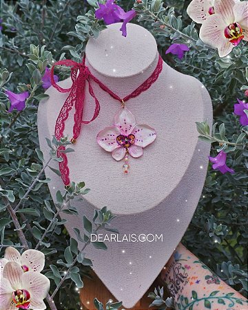 Colar Orquídea Rosa claro 🌸​