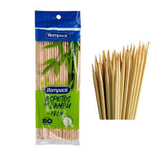 Espeto / Palito Churrasco Bambu BOMPACK 30cm c/50un
