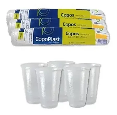 Copo  PS descartável transparente Copoplast 50/80/200/300/400ml / Cod 2025